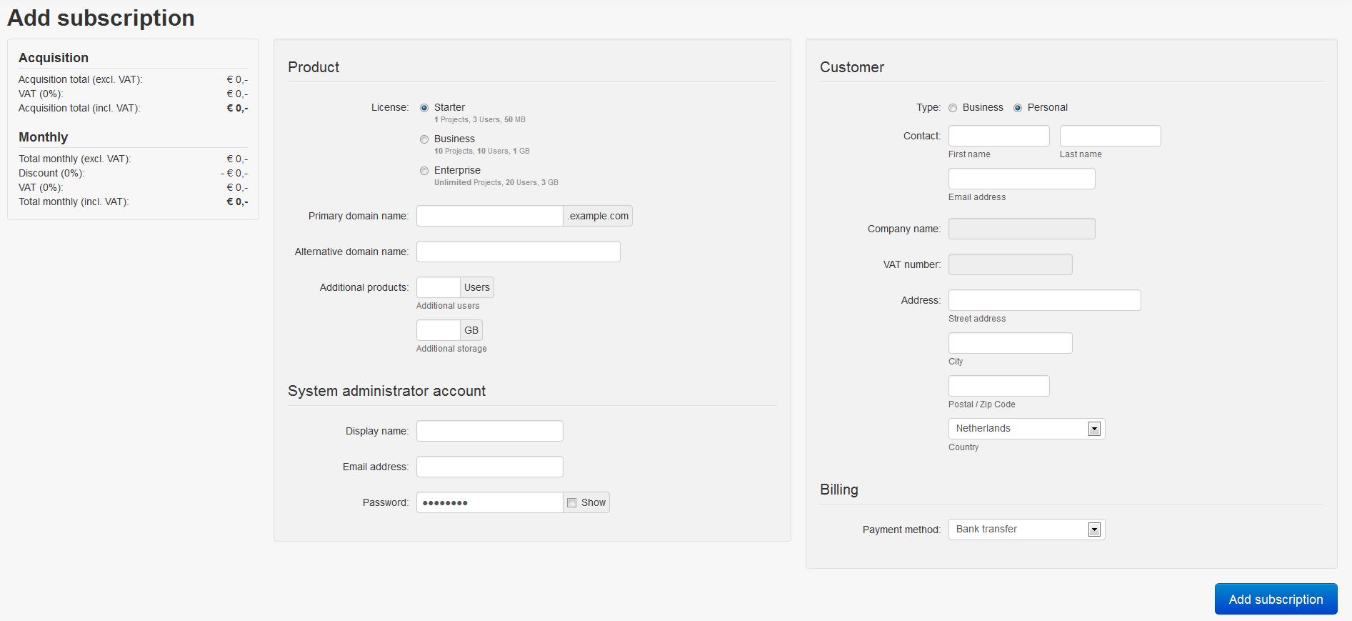 Track Subscriptions